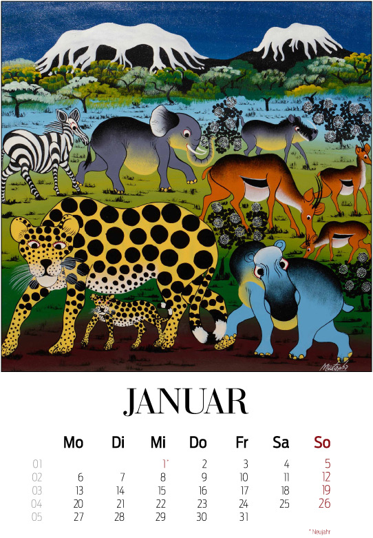 Tingatinga-Kalender 2014